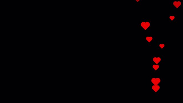 Seamless Looping Live Stream Bottom Right Pure Red Heart Geyser Jet Stream Overlay Animation 10 Seconds Loop in 4K UHD
