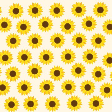 seamless pattern with sunflowers