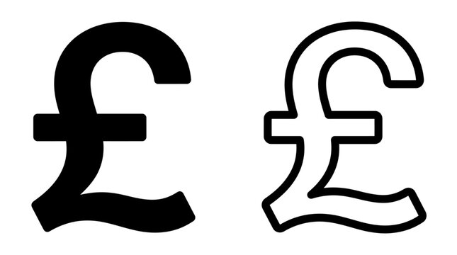 Two styles of british pound sterling currency symbol for financial design