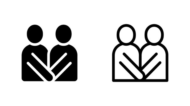 People partner icon set representing collaboration and partnership