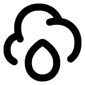 Atmospheric mass dropping a single large droplet symbolizing light precipitation. Highly applicable for daily weather apps and environmental dashboards monitoring rainfall.
