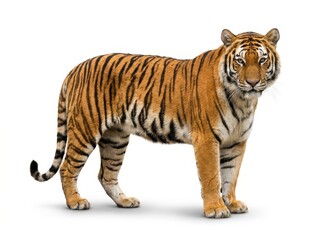 Fototapeta premium Regal Bengal Tiger on White Background