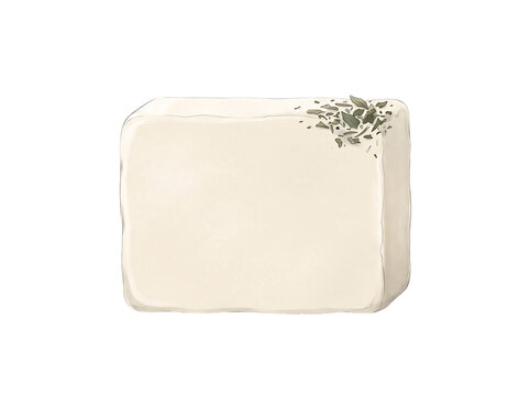 Rectangular block of white natural soap for skincare and cleaning with bar soap body care personal care rectangle shape bath product bathroom accessory daily routine as isolated element