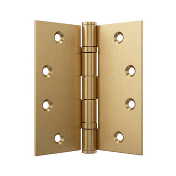 isolated brass door hinge