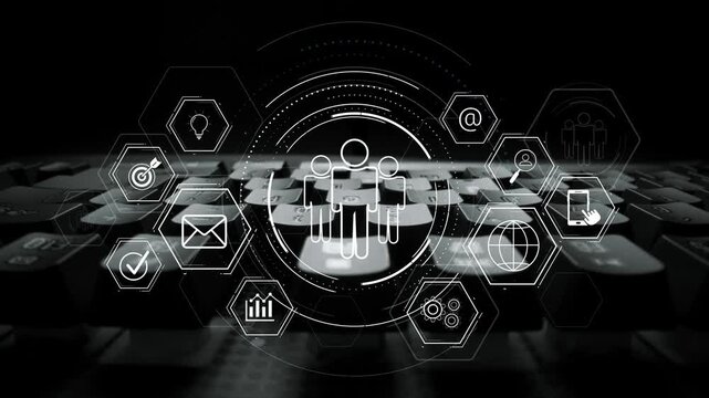 Business teamwork system showing digital communication and performance tracking. Teamwork improves collaboration, drives success, teamwork enhances planning, and teamwork supports productivity. Marrow