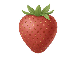 Fresh ripe strawberry with green leaves illustration ripe fruit red fruit berry fruit food illustration watercolor strawberry summer fruit icon sweet berry as transparent cutout © PicsPro