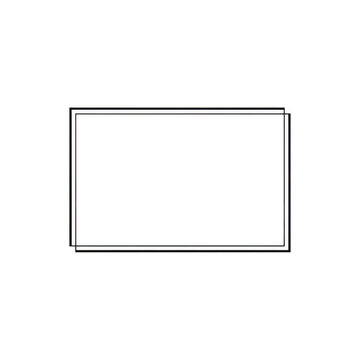 Minimalist black rectangular frame border isolated on white background