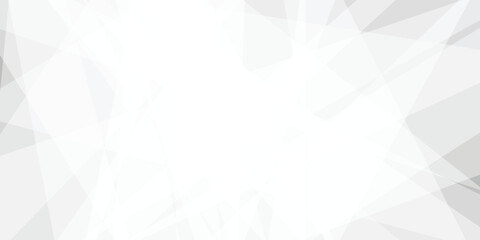 Obraz premium Abstract White Geometric Background with Overlapping Light Gray Polygons and Triangles .