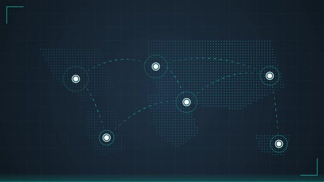 Animated colorful bubble chart data visualization on dark background.