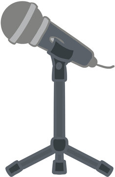 Bold line stage microphone stand icon illustration 