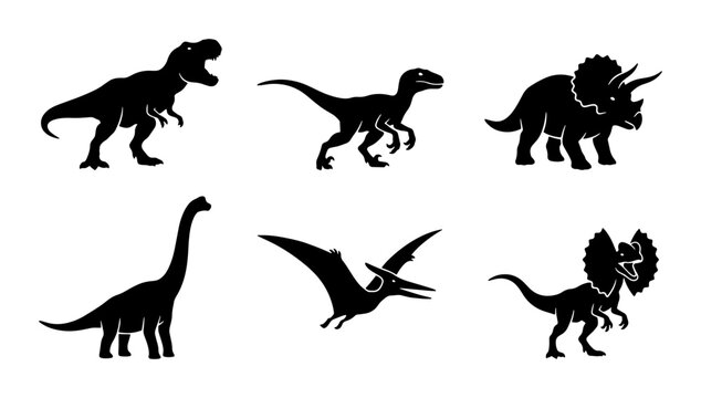 Dinosaur Silhouettes Collection: Prehistoric Icons for Kids, Education, and Design