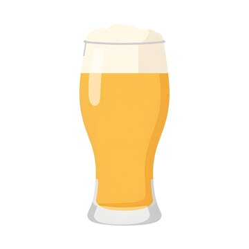 A refreshing glass of light golden beer with a thick white foam head.