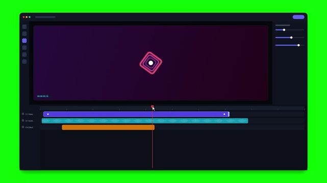 Video editing software interface showing timeline and motion preview