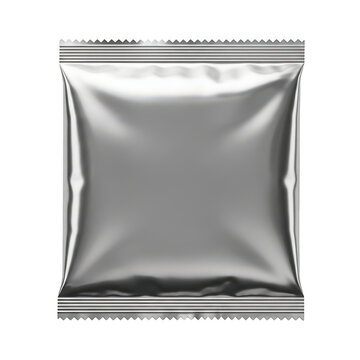 Empty silver mylar food storage bag with heat-sealed edges for packaging and preservation solutions