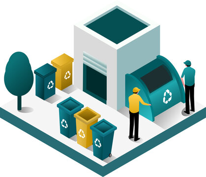 Go Green and Sustainable Living Concept. Sustainability and Green Technology for a Better Future. Recycling Center for Waste Management and Circular Economy