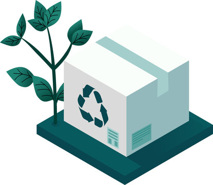 Go Green and Sustainable Living Concept. Sustainability and Green Technology for a Better Future. Sustainable Packaging with Recyclable and Eco Friendly Materials