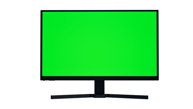 lcd tv green sceen monitor isolated 