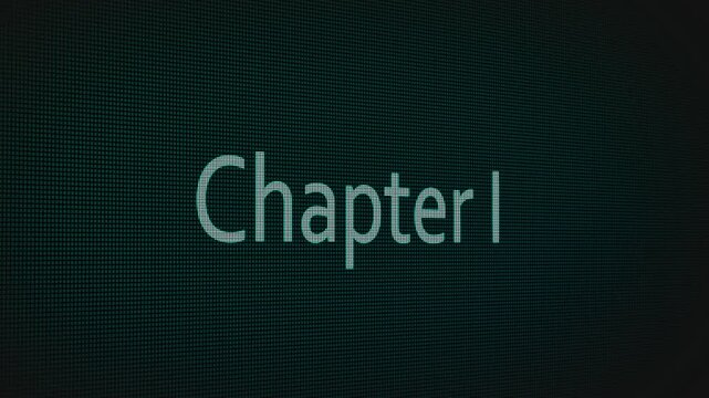 Chapter I word text typing animation on a computer screen in After Effects. Motion graphics highlight storytelling, literature, and modern digital presentation concepts.