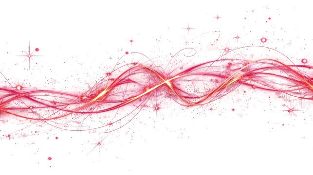 Abstract digital illustration of flowing red organic lines and geometric connections on a light background.