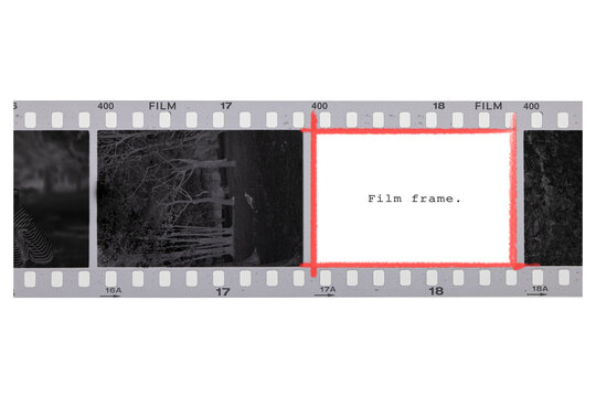 135 film strip isolated on white frame.