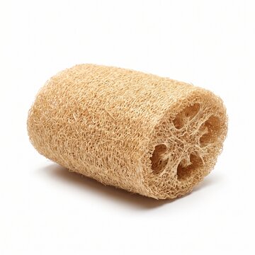 Natural luffa loofah body scrub sponge isolated on white background