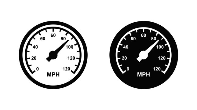 Vector illustration of speedometer vector icon on a transparent background