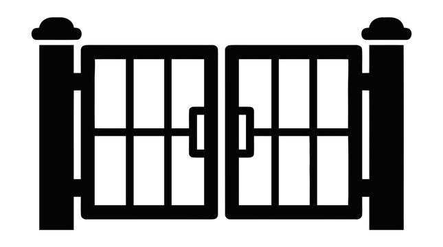 Vector illustration of gate icon on a transparent background