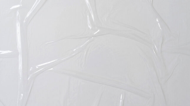 wrinkled, glossy, and transparent plastic wrap texture.