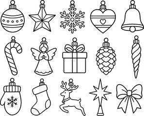 Fototapeta premium set of christmas elements