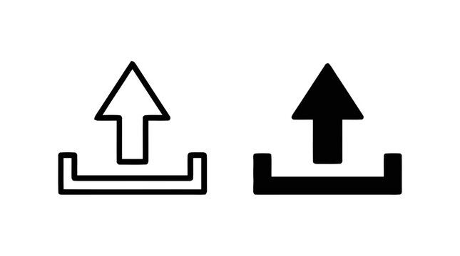 Vector illustration of upload icon set vector symbol on a transparent background