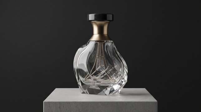 Unique Sculptural Glass Bottle with Twisting Organic Crystal Curves