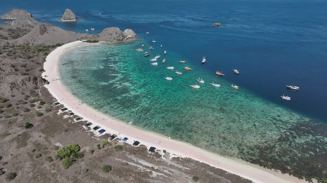 Aerial view of Padar island in Komodo national park, Indonesia