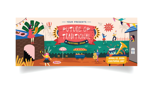 Urban Cultural Celebration with Music and Food Market