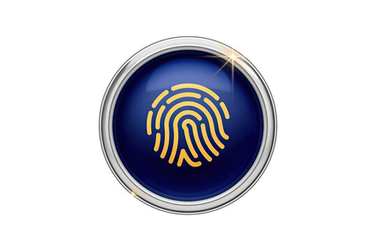 Security concept featuring fingerprint scanner icon button fingerprint security biometric identity protection