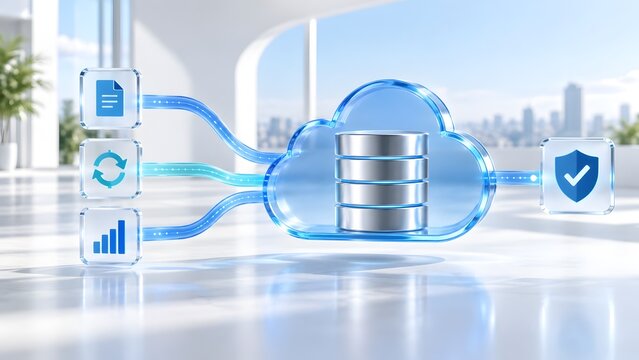 Secure cloud computing integration and encrypted database storage for enterprise digital assets