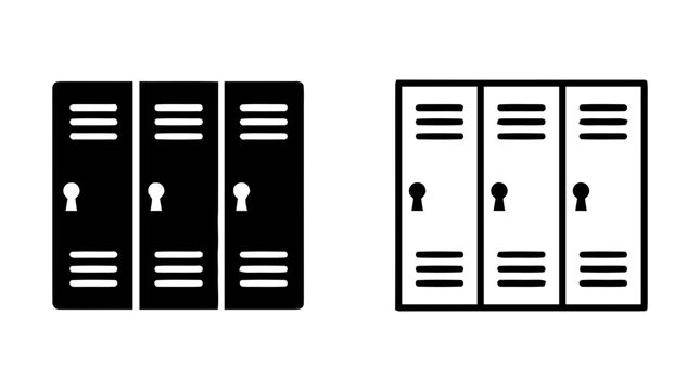 Vector illustration of school lockers icon, storage compartments on a transparent background