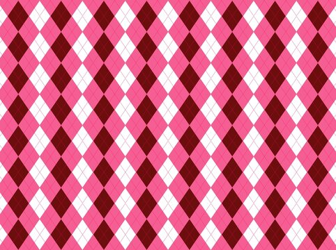 Pink and white argyle pattern background...