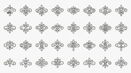 Elegant Floral Fleur de lis Ornament Collection for Decorative Designs © Dina