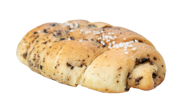 Brown salted bread or Shio pan with truffle mushroom flavor transparent background
