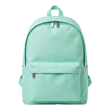A stylish mint green backpack with multiple zippered compartments, perfect for school, travel, or daily use.
