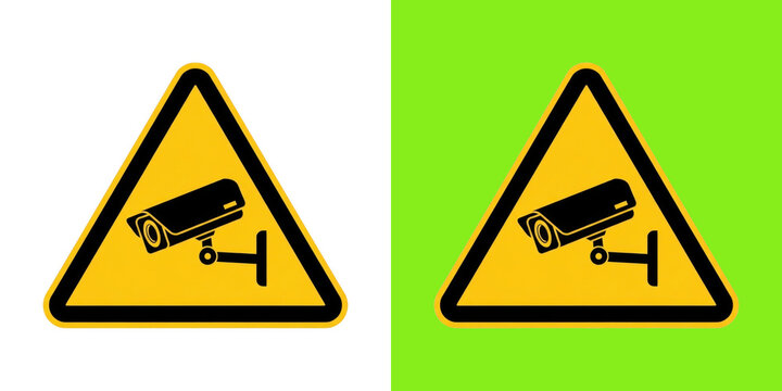 CCTV security camera warning sign