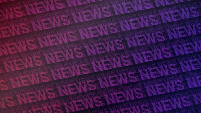 News Motion Animation Background With Repeating Text Typography For Broadcast Media Information And Global Digital Communication Updates Concept