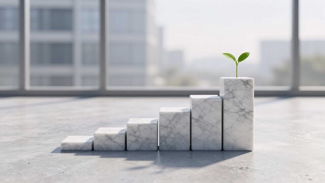 Minimalist white marble pedestal podium mockup presentation visual