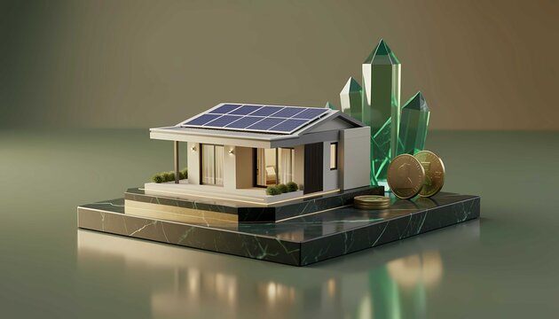 Solar investment property house with sustainable energy design