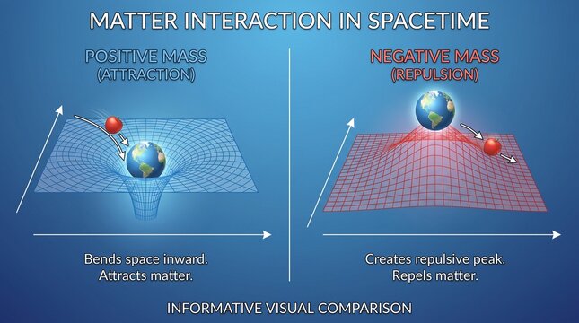 3D spacetime curvature simulation showing gravitational matter interaction and relativity physics concept