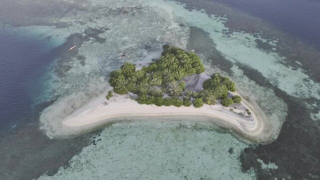 Aerial view of seascape of islands in Komodo national park , Indonesia