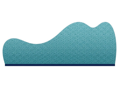 Panneau de s&eacute;paration ondul&eacute; en tissu turquoise