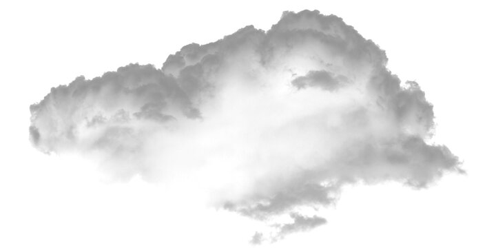 Dense gray rain cloud isolated on white background with storm cloud design element cloud formation partly cloudy meteorological phenomenon environmental element isolated
