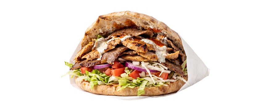 Doner Kebab Sandwich Isolated on Transparent Background