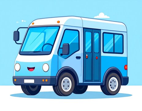 CartoonMiniVanTravelIllustration.